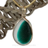 Mixed Turquoise & White English Art Sea Glass Pendant