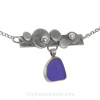 Bubbles - Cobalt Blue Sea Glass set in Silver On Handcrafted Sterling Artisan Necklace