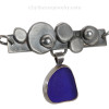 Bubbles - Cobalt Blue Sea Glass set in Silver On Handcrafted Sterling Artisan Necklace