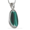Teal Showers -  ULTRA RARE LARGE Teal Hartley and Wood Sea Glass Pendant In Sterling Deluxe Sterling Bezel