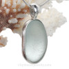 Green Sea Glass Pendant  In Sterling Deluxe Pattern Wire Bezel©
