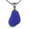 Beach Found Cobalt Blue Natural Sea Glass In Deluxe Solid Sterling Silver Bezel© Pendant