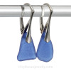 Triangles of Genuine Blue Sea Glass Earrings on Solid Sterling Leverbacks
