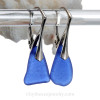 Triangles of Genuine Blue Sea Glass Earrings on Solid Sterling Leverbacks
