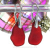 These vivid Ruby Red Natural Sea Glass pieces really glow hanging from these solid sterling silver leverback earrings.