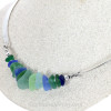 Water Nymph -  Rare Water Color Sea Glass Glass Pieces on Solid Sterling Silver Choker Necklace