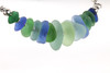 Water Nymph -  Rare Water Color Sea Glass Glass Pieces on Solid Sterling Silver Choker Necklace