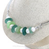 6 Pieces of Sea Glass Pieces combined with large Fresh Water Pearls on a Necklace of Solid Sterling Silver.