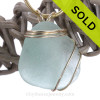 Seafoam Green Genuine Sea Glass In 14K Goldfilled Triple Necklace Pendant