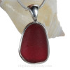 LARGE & P-E-R-F_E-C-T Deep Ruby Red Sea Glass Necklace In Sterling Deluxe Wire Bezel©