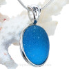 ONCE-IN-A-LIFETIME Natural Sea Glass Electric Teal set in our deluxe wire bezel pendant setting!