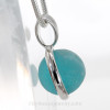 Super Rare Aqua Sea Glass Casteye Marble In Deluxe Sterling Wire Bezel©