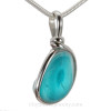 Aqua Splash - Petite Rare Mixed Bright Electric Aqua English Sea Glass Sterling Original Wire Bezel© Pendant