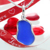 Blue Genuine Sea Glass Pendant 