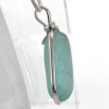 Aqua Bluish Genuine English Sea Glass Sterling Wire Bezel© Pendant
