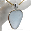 Lot O' Love - Baby Blue Natural Sea Glass Heart In Deluxe Tiffany Mixed Metal Bezel© Necklace Pendant