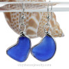 Blue Genuine Sea Glass Earrings 