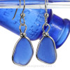 Blue Genuine Sea Glass Earrings 