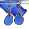 blue sea glass set in our Original Wire Bezel earring setting in gold