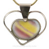 Heart of Gold -  SUPER Ultra Mixed Seaham Sea Glass Heart In Deluxe Rose Gold Bezel© Necklace Pendant