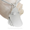 Pure White Genuine Sea Glass In Sterling Triple Setting Pendant
