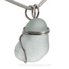 A nice piece of pale aqua green sea glass set in a simple secure sterling setting.
