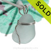 Blue Beach Sea Glass In Sterling Basic Beach Setting Pendant