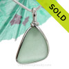 Seafoam Green Genuine Outer Banks Sea Glass Sterling Wire Bezel© Pendant