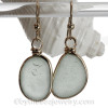 Larger Seafoam Green English Found Sea Glass Earrings In 14K Goldfilled Original Wire Bezel©