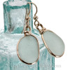 Larger Seafoam Green English Found Sea Glass Earrings In 14K Goldfilled Original Wire Bezel©