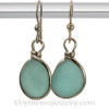 THICK PERFECT Vivid Aqua Sea Glass Earrings In 14K G/F Original Wire Bezel© Setting