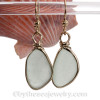 Longer Seafoam Green Beach Found Sea Glass Earrings In 14K G/F Original Wire Bezel©