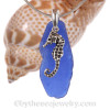 LARGE Cobalt Sea Glass Necklace W/ Sterling Silver LARGE Seahorse Charm - 18" Sterling Chain INCLUDED