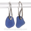 Perfect Petite Cobalt Blue Sea Glass Earrings On Silver Silver Deco Hooks