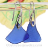Vivid Cobalt Triangles of Blue Sea Glass Earrings on Solid Sterling Deco Hooks