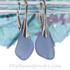 Simply Elegant - Genuine Carolina Blue Sea Glass Earrings on Solid Sterling Leverbacks