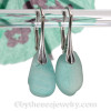 RARE VIVID Aquamarine Genuine English Sea Glass on Solid Sterling Silver Deluxe Leverbacks 