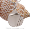 White Genuine Sea Glass In Sterling Triple Setting Pendant