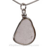 Pale Lavender or Purple Sun Glass In Original Wire Bezel© Pendant Silver