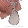 Pale Lavender or Purple Sun Glass In Original Wire Bezel© Pendant Silver