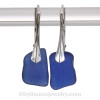 Squares of Genuine Blue Sea Glass Earrings on Solid Sterling Leverbacks