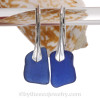 Squares of Genuine Blue Sea Glass Earrings on Solid Sterling Leverbacks