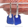Squares of Genuine Blue Sea Glass Earrings on Solid Sterling Leverbacks