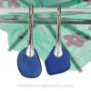 Tiny Organic Blue Sea Glass Earrings on Solid Sterling Leverbacks