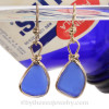 blue sea glass set in our Original Wire Bezel earring setting in gold