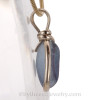 Petite Ultra Rare Mixed Pink & Vivid Blue Victorian Sea Glass Pendant In 14K G/F Wire Bezel© 