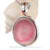 Pink Art Sea Glass Pendant In Tiffany Deluxe Wire Bezel©