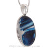Midnight Tide - L-A-R-G-E Mixed Midnight Blue Mixed English Art Sea Glass In Sterling Silver Deluxe Wire Bezel© Pendant