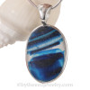 L-A-R-G-E Mixed Midnight Blue Mixed English Art Sea Glass In Sterling Silver Deluxe Wire Bezel© Pendant