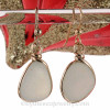 Ocean Opals - Super Super Ultra RARE Opalized Thick Sea Glass In 14K G/F Bezel© Earrings